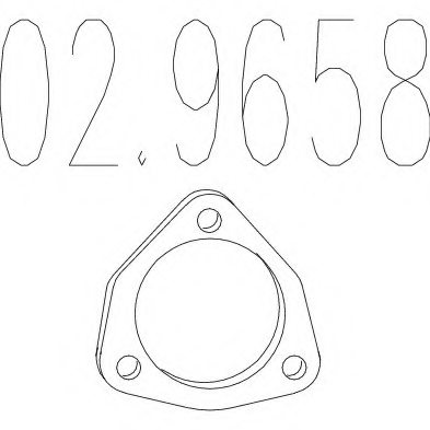MTS 02.9658 Gasket, exhaust pipe